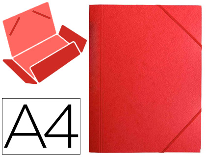 CHEMISE COUTAL 3 RABATS SANS LASTIQUE A4 24X32CM CARTE LUSTRE 5/10E TIQUETTE DOS 15MM COLORIS ROUGE