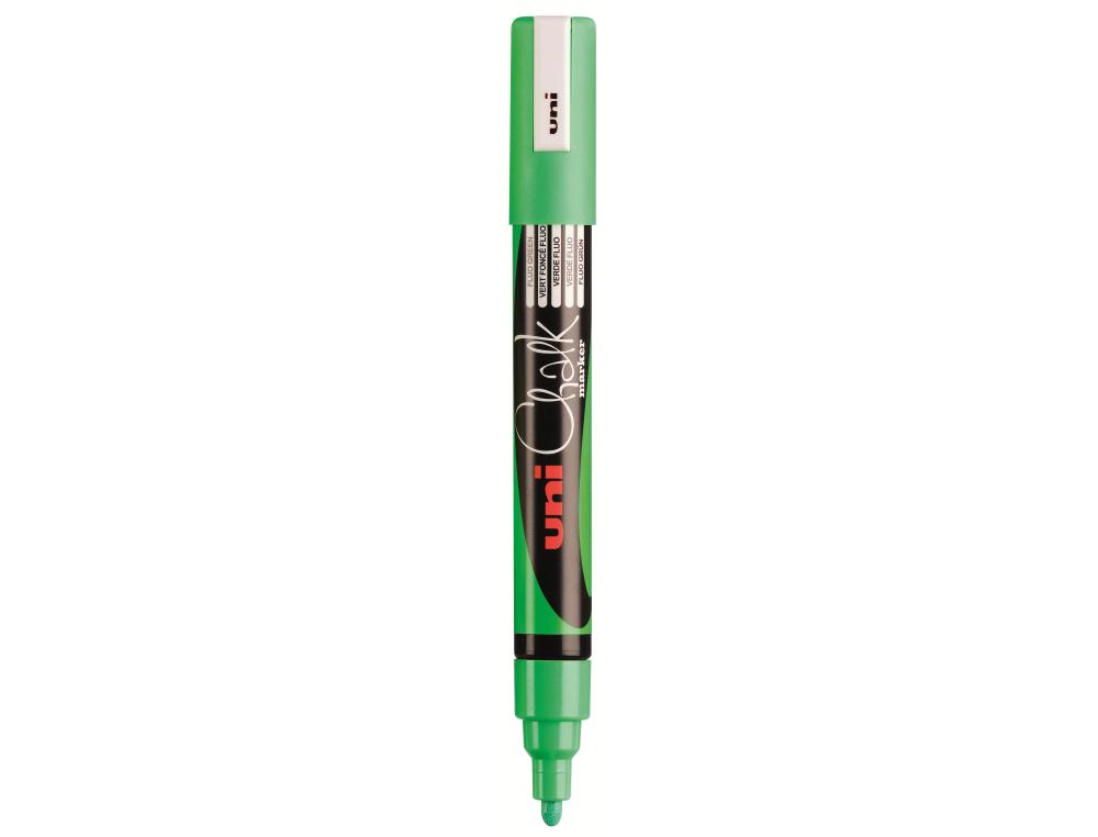 MARQUEUR UNIBALL CRAIE CHALK FIN 1.8/2.5MM IDEALE ARDOIRSE S VITRINES RSISTE PLUIE COULEUR LUMINEUSE VERT FLUO
