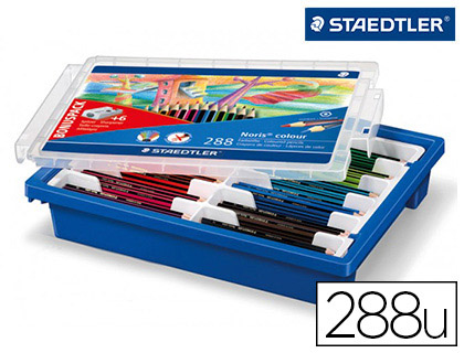 CRAYON WOPEX STAEDTLER NORIS COLOUR 185 ULTRA-RSISTANT COLORIS ASSORTIS COFFRET COLE 288 UNITS