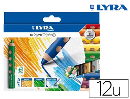 TUI 12 CRAYONS COULEUR GROOVE TRIPLE ONE 10MM