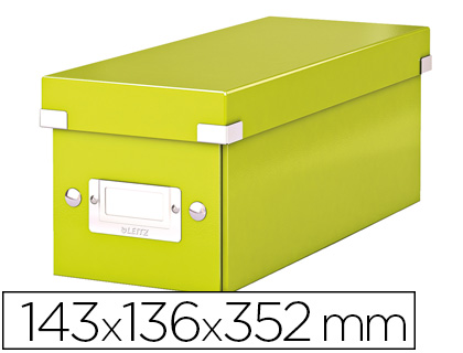 BOTE RANGEMENT LEITZ CLICK&STORE PLASTIFI 143X136X352MM FORMAT CD CAPACIT 30 BOTES CD STANDARD COLORIS VERT