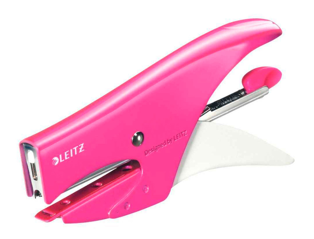 PINCE  AGRAFER LEITZ 5531 WOW MTAL 82X24X160MM 15F AGRAFES N.10 COLORIS ROSE MTALLIS