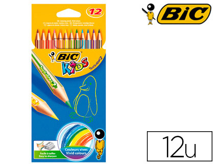 Crayons de couleur BIC Kids Tropicolors blister 24 pièces