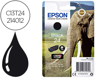 CARTOUCHE EPSON T2421 JET D'ENCRE C13T24214010 COULEUR NOIR 240P