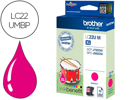 CARTOUCHE BROTHER JET D'ENCRE LC22UMBP COULEUR MAGENTA 1.200P