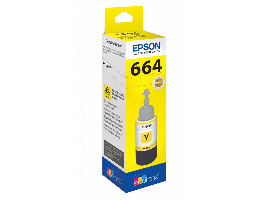 CARTOUCHE ENCRE EPSON T6644 FLACON 70ML 6500P JAUNE