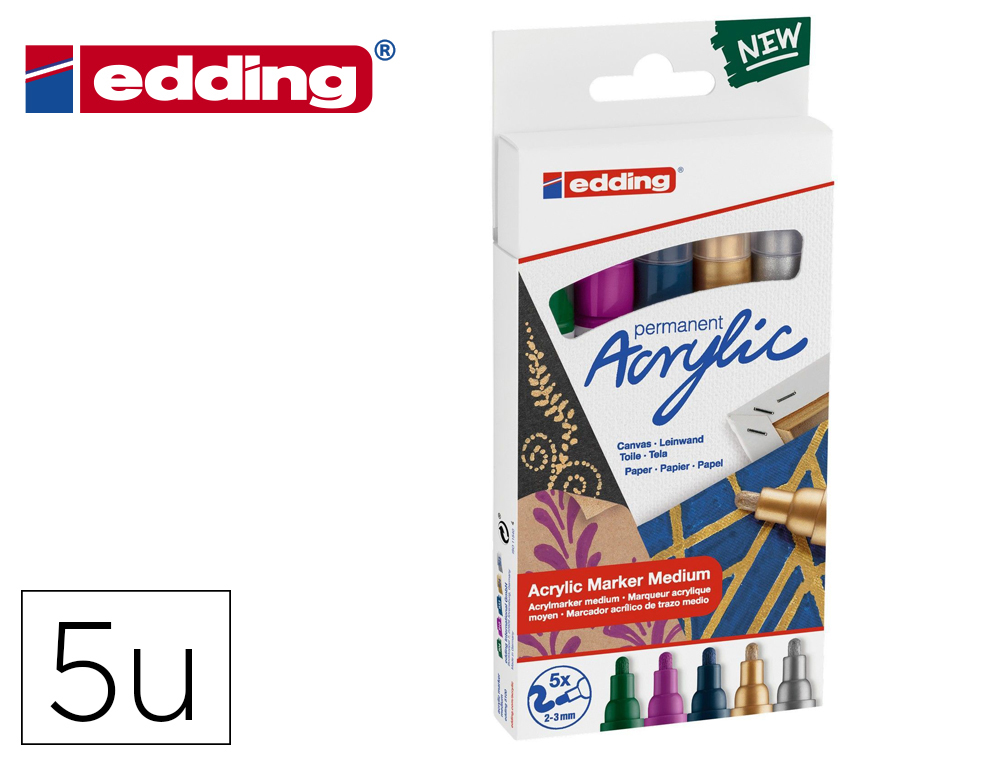 Marqueur Acrylic Edding 5000 - Pointe Large biseautée - Plusieurs