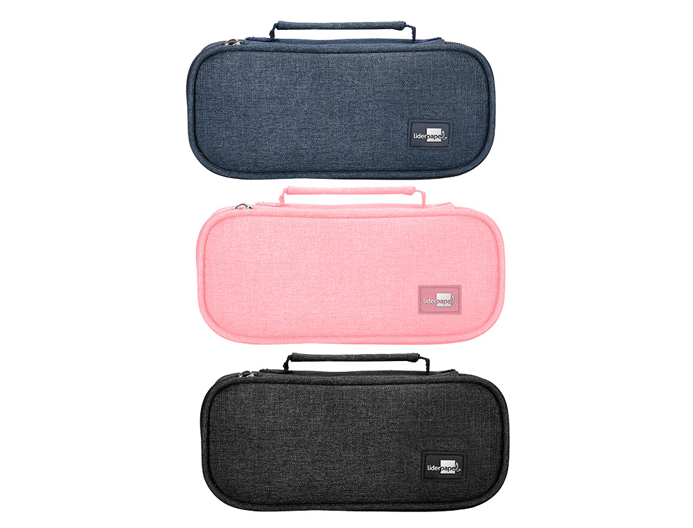 TROUSSE LIDERPAPEL SCOLAIRE OVALE VOLET EFFACABLE A SEC   ET POIGNEE 1 COMPARTIMENT 3   COLORIS ASSORTIS