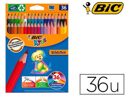 Etui de 18 crayons de couleurs Bic Kids Evolution - La Grande Papeterie