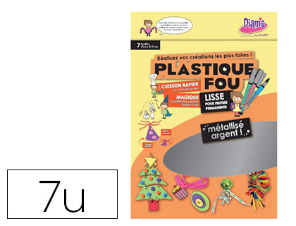 PLASTIQUE FOU OZ INTERNATIONAL CUISSON RAPIDE AU FOUR COLORIS MTALLIS ARGENT PAQUET 7 UNITS