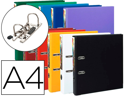 CLASSEUR LEVIER EXACOMPTA PREM'TOUCH POLYPROPYLNE A4+DOS 50MM COULEURS ASSORTIS OFFICE