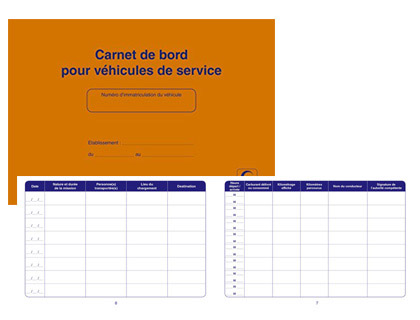 Carnet de bord pour véhicule de service