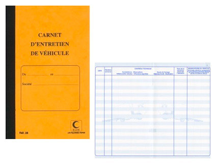 HYPERBURO  CARNET ENTRETIEN DU VÉHICULE ELVE COUVERTURE CARTE LUSTRÉE ET  PROTÈGE-CAHIER 21X13CM 32 PAGES