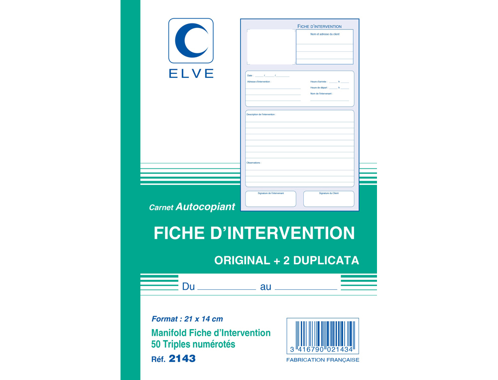 PLEIN CIEL Carnet texté Facture format 14,8x21cm. 50 feuilles autocopiantes  en tripli