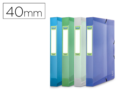 BOTE RANGEMENT ELBA 2ND LIFE POLYPROPYLNE TRANSLUCIDE 240X320MM DOS ERGONOMIQUE 40MM LASTIQUE COLORIS ASSORTIS