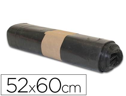 SAC POUBELLE DOMESTIQUE 52X60CM CALIBRE 80 CAPACIT 20L COLORIS NOIR ROULEAU 20 UNITS