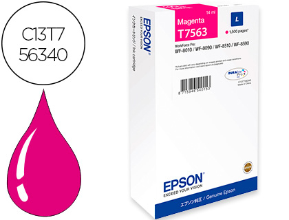 CARTOUCHE JET ENCRE EPSON T7562 HC ORIGINAL C13T75624010 COULEUR MAGENTA