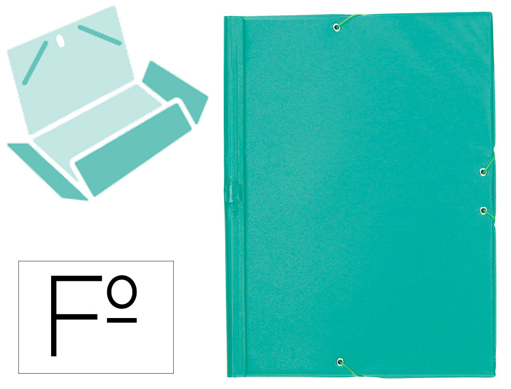 CHEMISE LIDERPAPEL CARTON REMBORD DOS FLEXIBLE A4+ 320X240MM 3 RABATS LASTIQUE COLORIS VERT PISTACHE