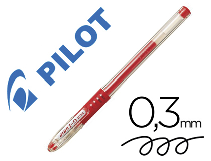 ROLLER PILOT G1 GEL GRIP CAOUTCHOUC BILLE CARBURE DE TUNGSTNE POINTE FINE ENCRE GEL ROUGE