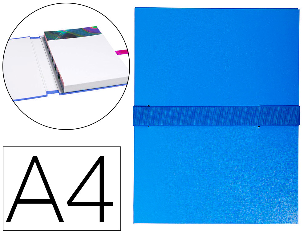 CHEMISE EXACOMPTA RABAT EN PIED BALACRON A4 DOS EXTENSIBLE 13CM SANGLE SCRATCH COLORIS BLEU