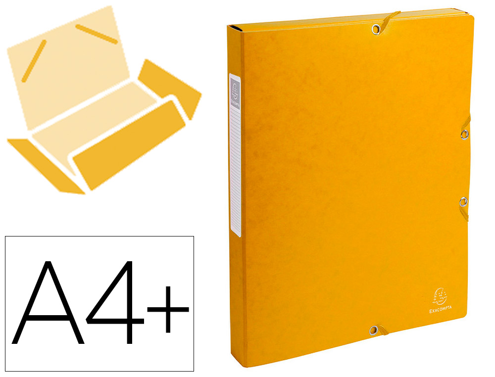 BOTE CLASSEMENT EXACOMPTA EXABOX CARTE LUSTRE 7/10E A4+ 25X33CM DOS 2,5CM COLORIS JAUNE