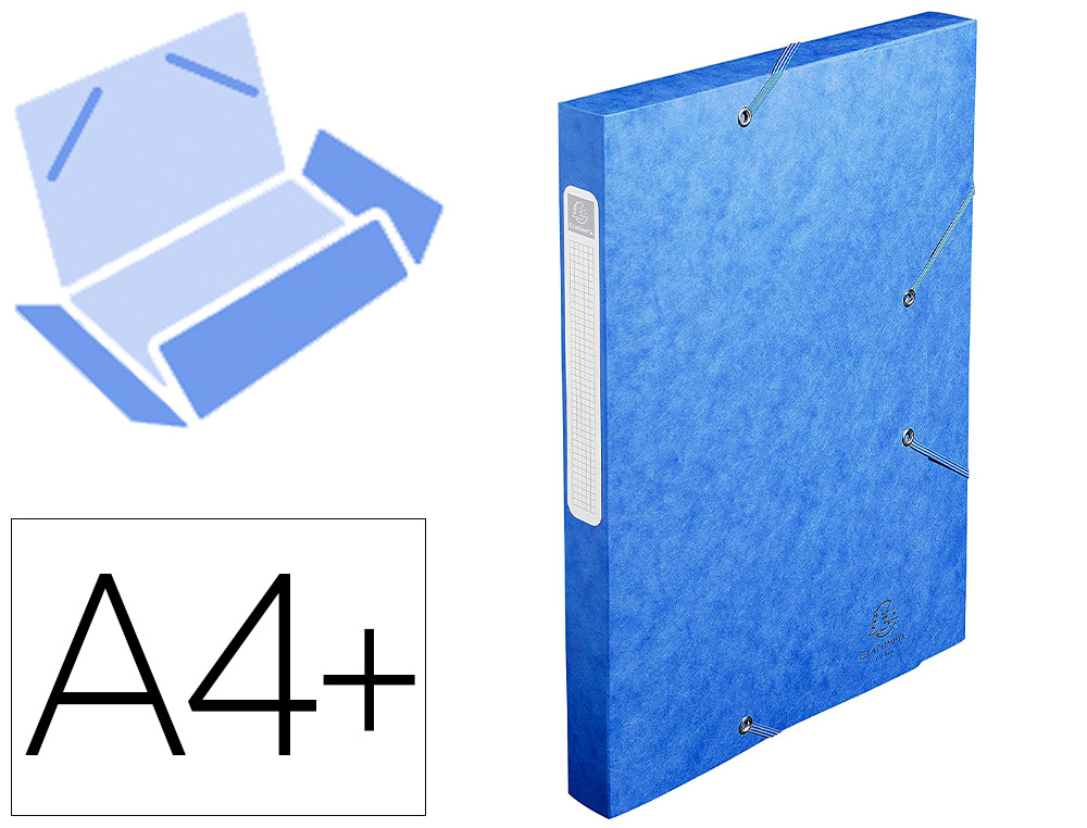 BOTE CLASSEMENT EXACOMPTA EXABOX CARTE LUSTRE 7/10E A4+ 25X33CM DOS 2,5CM COLORIS BLEU