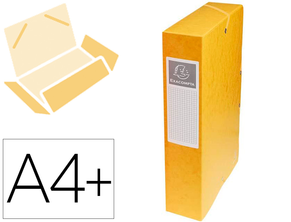 BOTE CLASSEMENT EXACOMPTA EXABOX CARTE LUSTRE 7/10E A4+ 25X33CM DOS 6CM COLORIS JAUNE