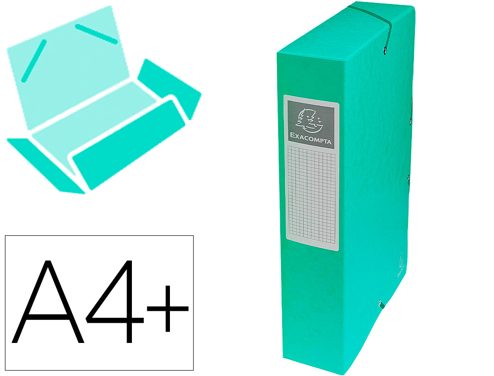 BOTE CLASSEMENT EXACOMPTA EXABOX CARTE LUSTRE 7/10E A4+ 25X33CM DOS 6CM COLORIS VERT