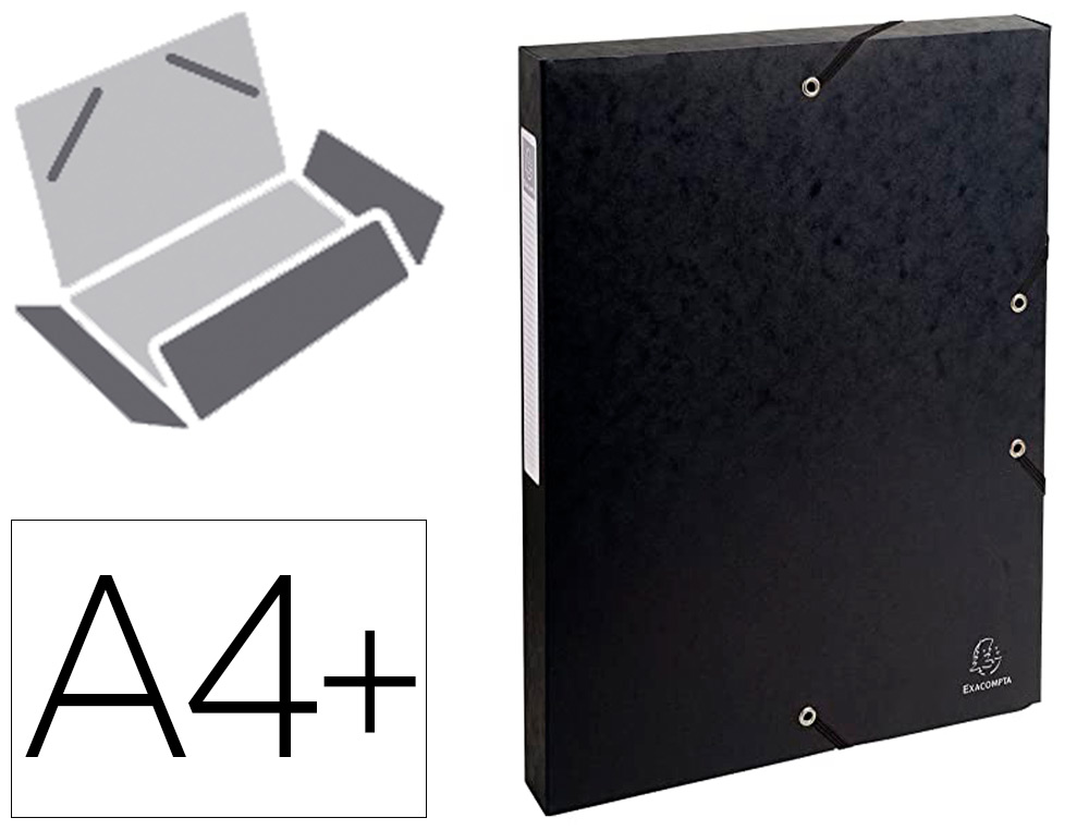 BOTE CLASSEMENT EXACOMPTA EXABOX CARTE LUSTRE 7/10E A4+ 25X33CM DOS 2,5CM COLORIS NOIR