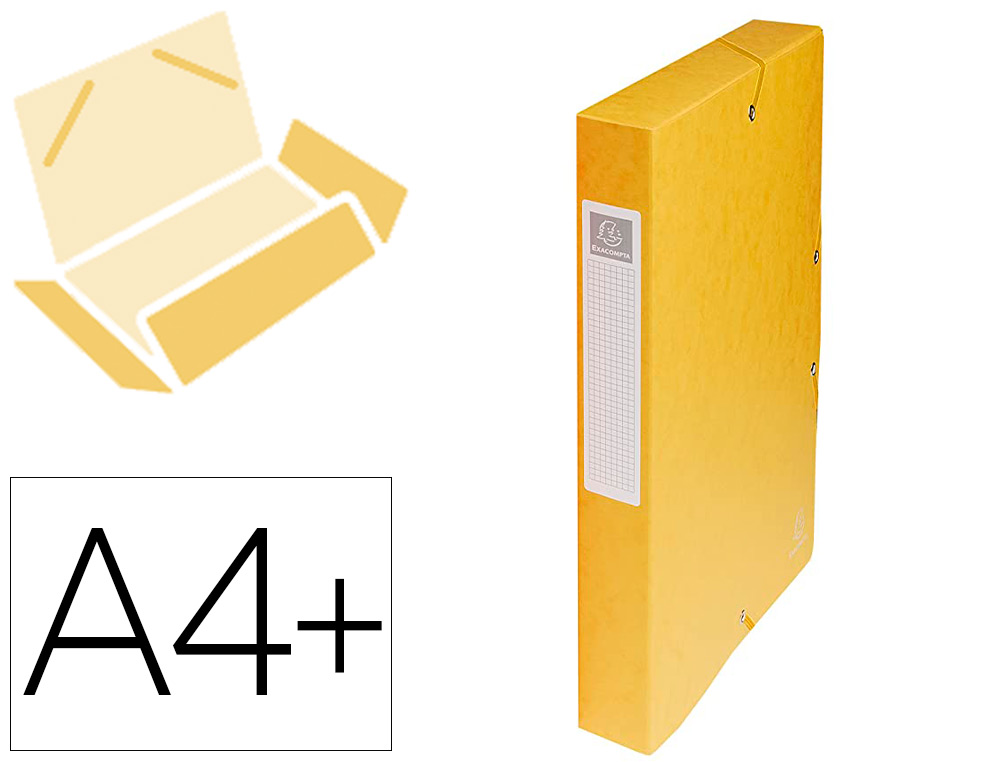BOTE CLASSEMENT EXACOMPTA EXABOX CARTE LUSTRE 7/10E A4+ 25X33CM DOS 4CM COLORIS JAUNE