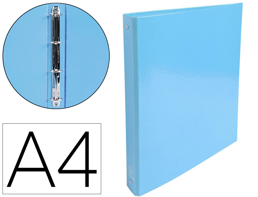 CLASSEUR EXACOMPTA IDERAMA 4 ANNEAUX 30MM CARTON RECOUVERT PAPIER A4 32X26CM DOS 4CM COLORIS BLEU