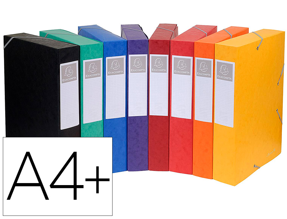BOTE CLASSEMENT EXACOMPTA CARTOBOX CARTE LUSTRE 7/10E A4+ 25X33CM DOS 5CM LIVRE  PLAT COLORIS ASSORTIS LOT 10 UNITS