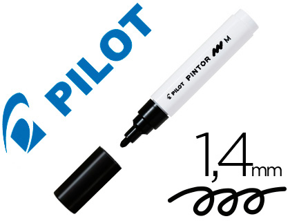 MARQUEUR PILOT PINTOR PEINTUREBASE D'EAU ULTRA-COUVRANTE TOUTES SURFACES POINTE MOYENNE COLORIS NOIR