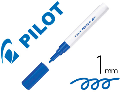 MARQUEUR PILOT PINTOR PEINTURE BASE D'EAU ULTRA-COUVRANTE MULTI SURFACE POINTE FINE RSISTANTE COLORIS BLEU