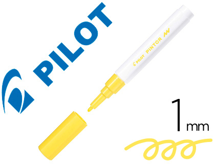 MARQUEUR PILOT PINTOR PEINTURE BASE D'EAU ULTRA-COUVRANTE MULTI SURFACE POINTE FINE RSISTANTE COLORIS JAUNE