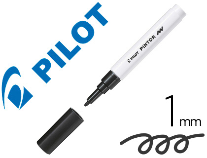 MARQUEUR PILOT PINTOR PEINTURE BASE D'EAU ULTRA-COUVRANTE MULTI SURFACE POINTE FINE RSISTANTE COLORIS NOIR