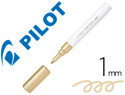 MARQUEUR PILOT PINTOR PEINTURE BASE D'EAU ULTRA-COUVRANTE MULTI SURFACE POINTE FINE RSISTANTE COLORIS OR