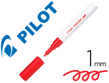 MARQUEUR PILOT PINTOR PEINTURE BASE D'EAU ULTRA-COUVRANTE MULTI SURFACE POINTE FINE RSISTANTE COLORIS ROUGE