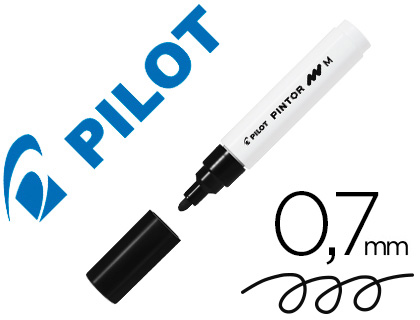 MARQUEUR PILOT PINTOR PEINTURE BASE D'EAU ULTRA-COUVRANTE MULTI SURFACE POINTE EXTRA FINE RSISTANTE COLORIS NOIR