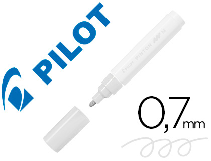MARQUEUR PILOT PINTOR PEINTURE BASE D'EAU ULTRA-COUVRANTE MULTI SURFACE POINTE EXTRA FINE RSISTANTE COLORIS BLANC