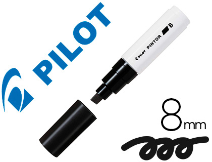 MARQUEUR PILOT PINTOR PEINTURE BASE D'EAU ULTRA-COUVRANTE MULTI SURFACE POINTE LARGE RSI STANTE COLORIS NOIR