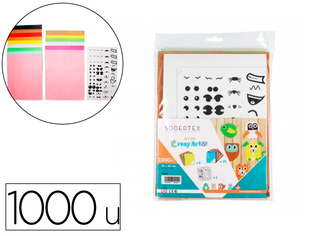 KIT CREATIF FEUTRINE ADHESIVE SODERTEX CRAZY ARTIST AVEC    PLUS DE 1000 PCS