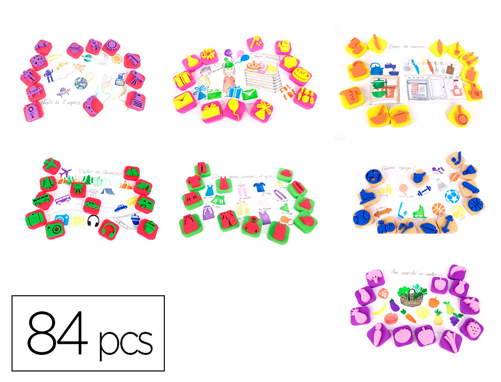 MAXI PACK DE 84 MINI TAMPONS SODERTEX 7 THEMES ASSORTIS