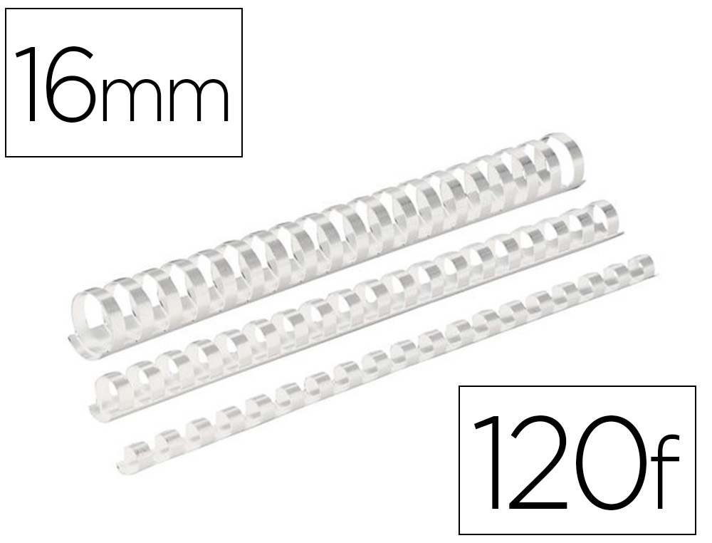 RELIURE PLAST 16MM BLANC B/100