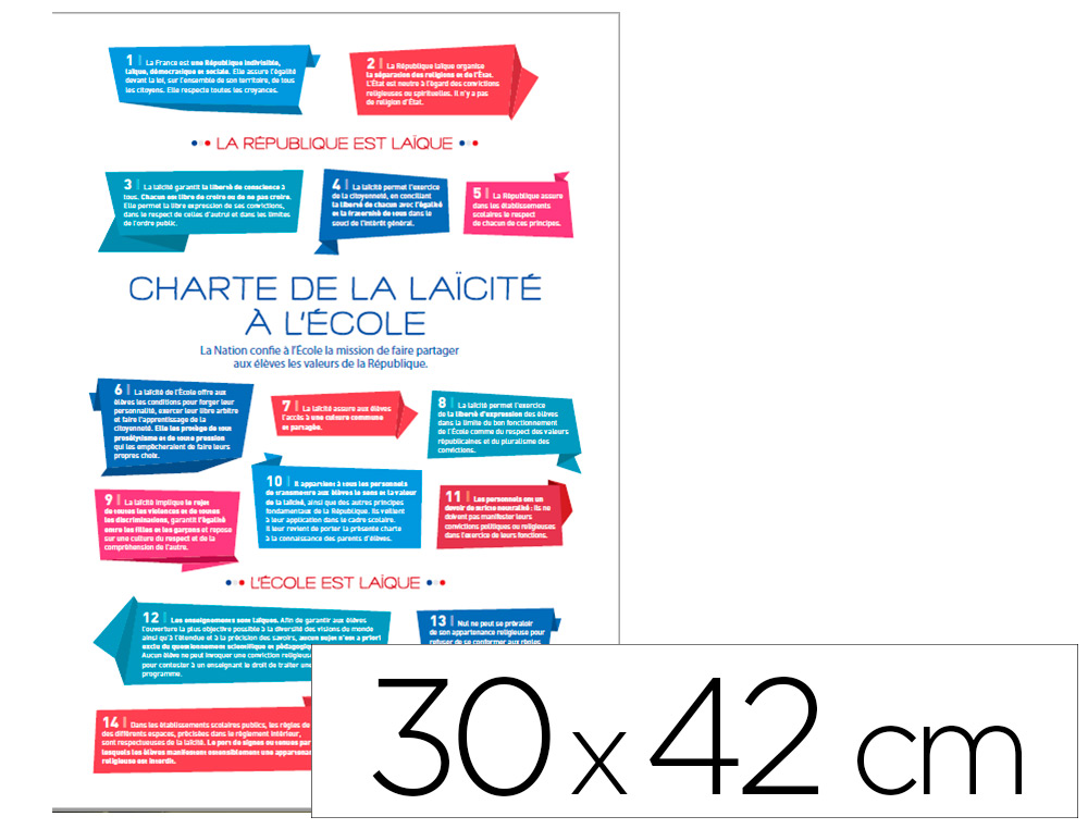 PANNEAU AFFICHAGE ALUMINIUM SIGNALETIQUE BIZ CHARTE DE LA LA?CIT A L'ECOLE 30X42CM