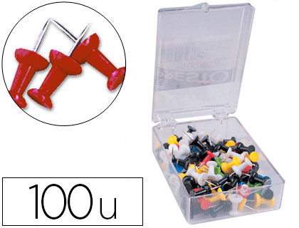 PUNAISE Q-CONNECT PINGLE MMO COLORIS ROUGE BOTE 100 UNITS