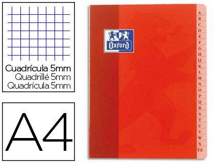 RPERTOIRE OXFORD PIQRE COUVERTURE PELLICULE LAVABLE TOUCHES PLASTIFIES A4 96 PAGES 90G 5X5 ASSORTIS
