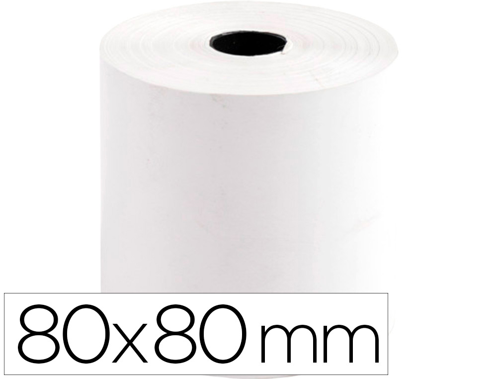 BOBINE THERMIQUE Q-CONNECT 80MM LARGEUR X 80MM DIAMETRE  55GR SANS BISPHENOL A