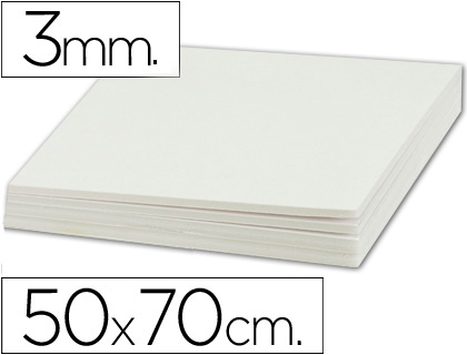CARTON ENTRECOLLE LIDERPAPEL 50X70CM EPAISSEUR 3MM         UNICOLORE BLANC
