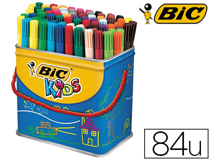 FEUTRE BIC KIDS VISA COLORIAGE ENCRE LAVABLE CAPUCHON VENTIL POINTE BLOQUE ULTRA-RSISTANTE POT 84 UNITS